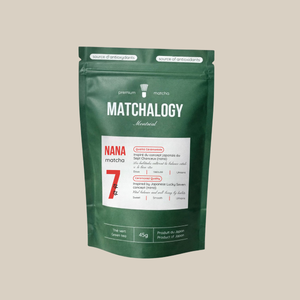 Cérémonial MATCHALOGY NANA de Selv Rituel, image illustrant la présentation du produit dans un format 2x3 pouces.